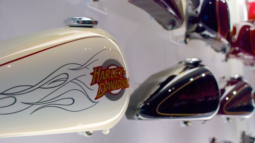 Harley-Davidson Museum welches beinhaltet Innenansichten