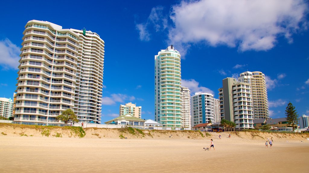 Southport featuring a sandy beach, a skyscraper and general coastal views