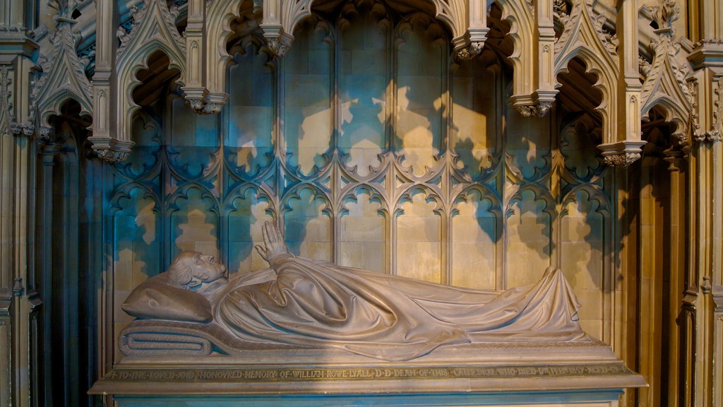 Canterbury Cathedral showing interior views, a church or cathedral and religious elements