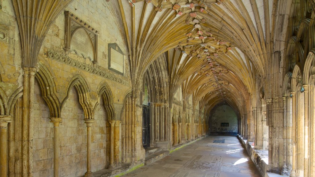 Canterbury Cathedral showing interior views, religious aspects and a church or cathedral