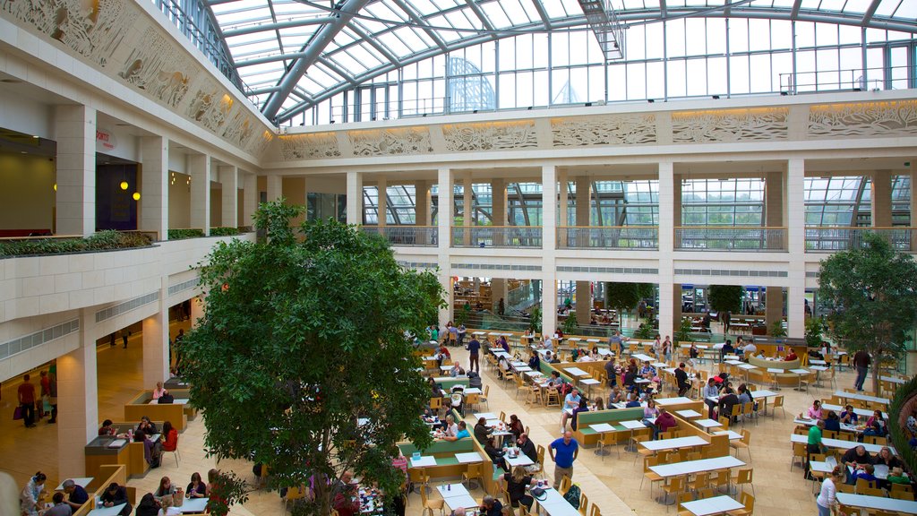 Bluewater Shopping Centre featuring shopping, interior views and a city