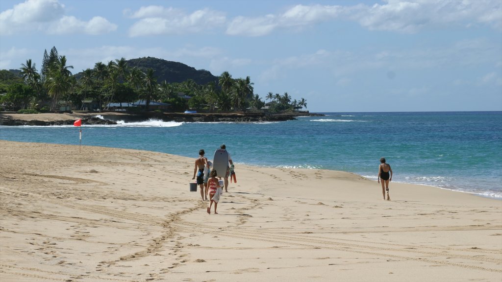 Makaha que incluye escenas tropicales, una playa de arena y vistas de paisajes