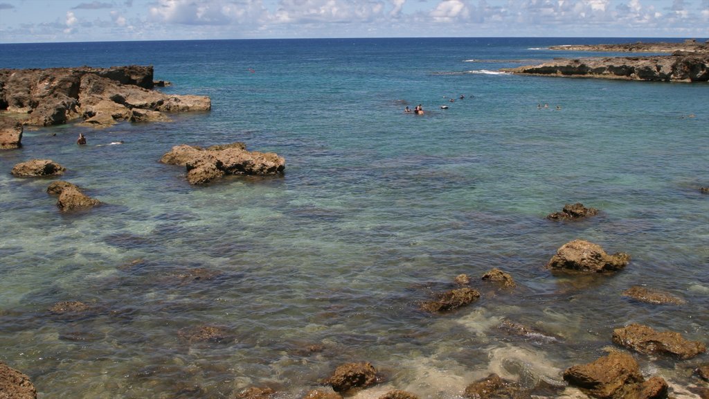 Pupukea Beach Park featuring general coastal views, landscape views and rocky coastline