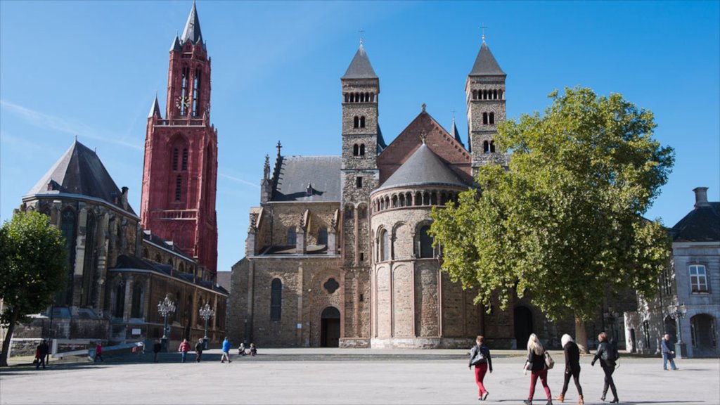 St. Servaas Church featuring a church or cathedral, a city and a square or plaza