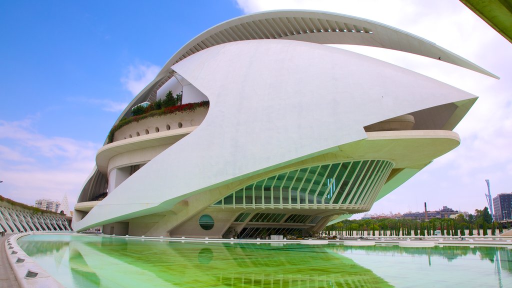 City of Arts and Sciences showing modern architecture and a city