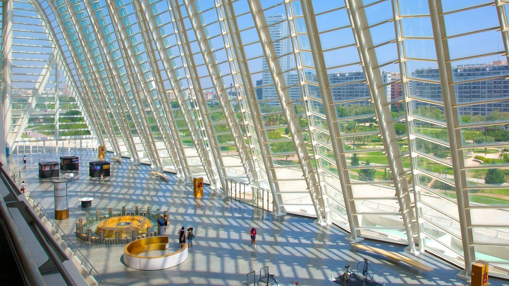 City of Arts and Sciences showing interior views and a city