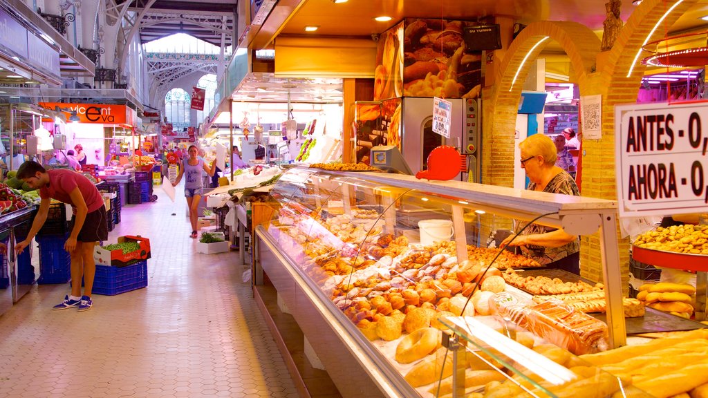 Central Market featuring interior views, food and markets