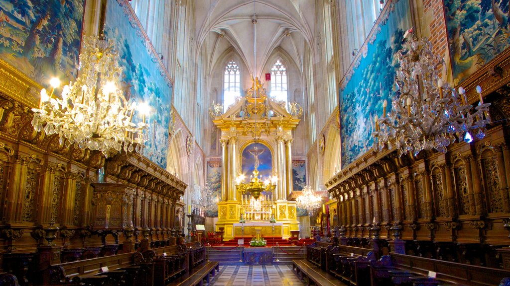 Catedral de Wawel que incluye aspectos religiosos, arte y vista interna