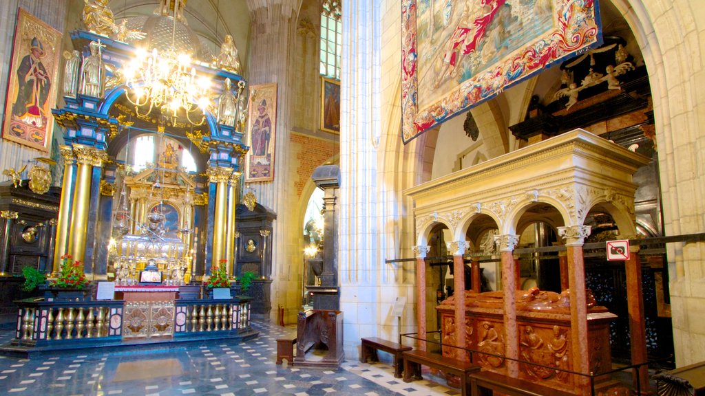 Catedral Wawel que inclui uma igreja ou catedral, aspectos religiosos e vistas internas