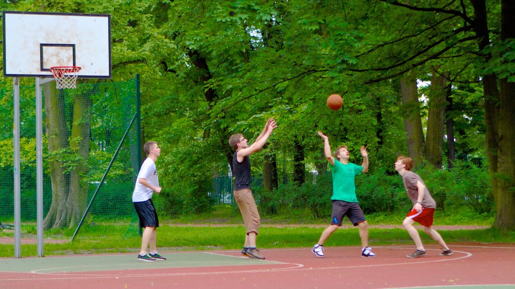 Parc Jordan mettant en vedette jardin aussi bien que petit groupe de personnes