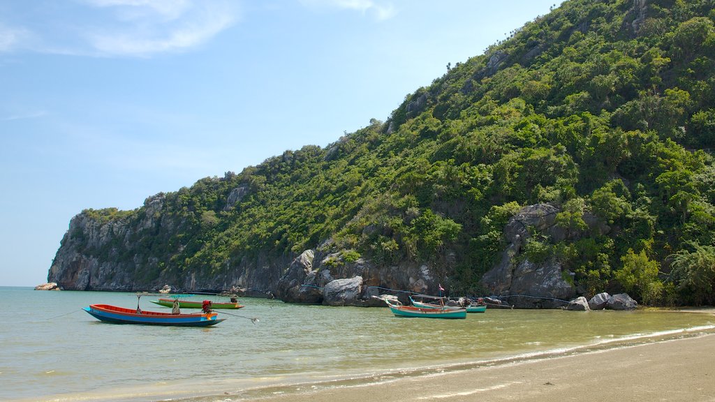 Sam Roi Yot National Park featuring landscape views, a sandy beach and mountains