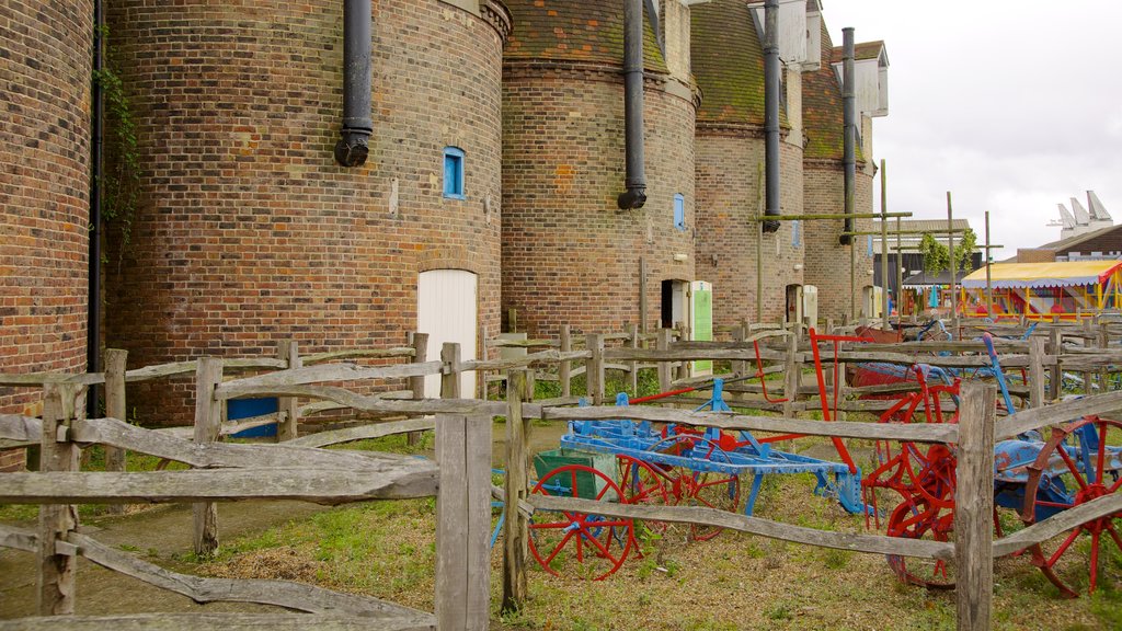 Hop Farm Family Park which includes heritage architecture and farmland