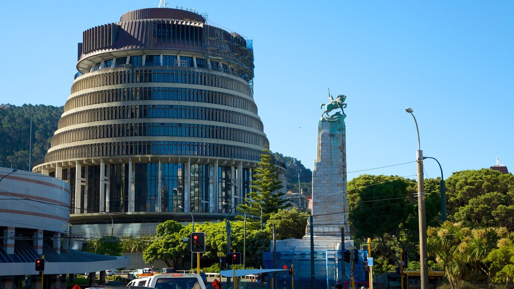 Beehive featuring modern architecture and a statue or sculpture