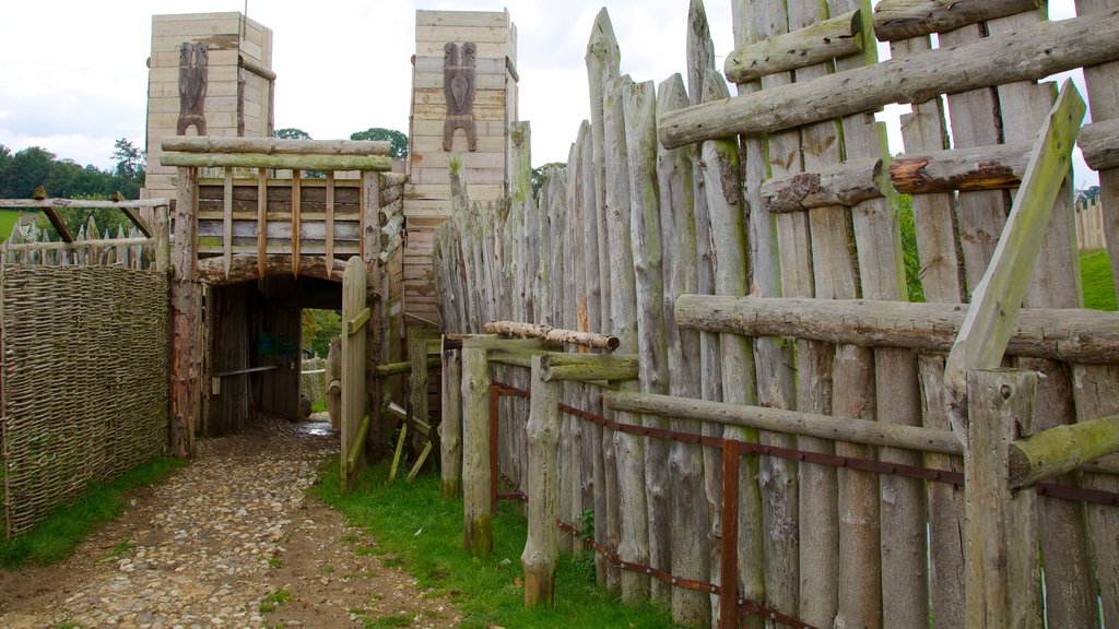 Mountfitchet Castle showing heritage elements and a castle