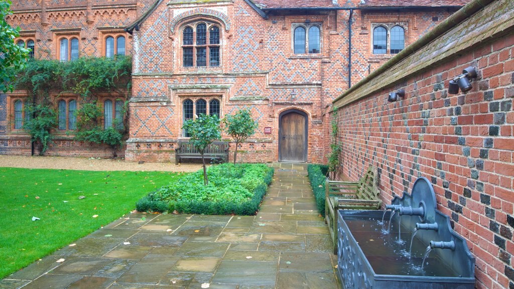 Layer Marney Tower showing a castle, heritage architecture and a garden