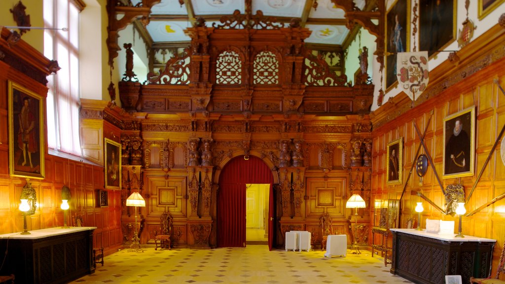 Audley End House showing heritage architecture, interior views and a house