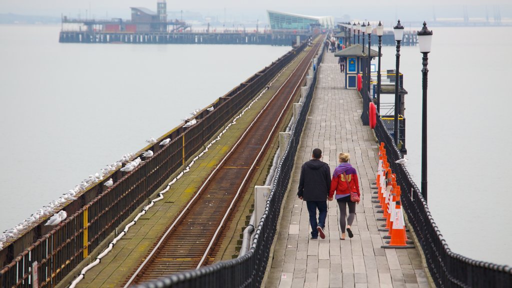 Jetée de Southend mettant en vedette pont aussi bien que couple