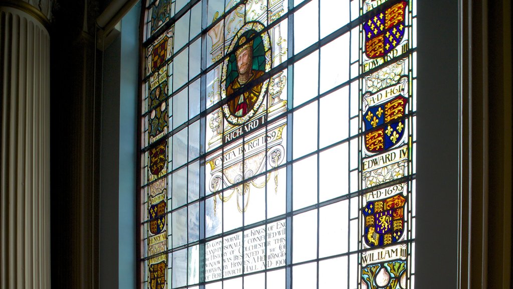 Colchester Town Hall which includes interior views and heritage elements