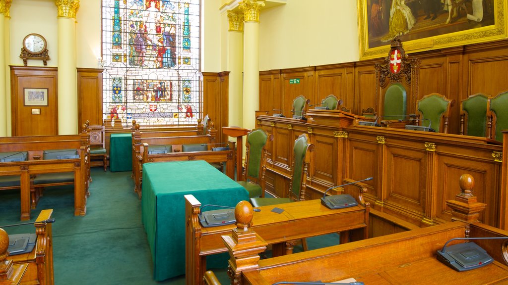 Colchester Town Hall which includes an administrative building, interior views and heritage elements