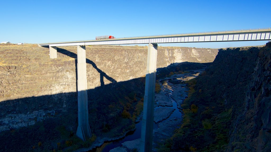 Twin Falls showing a river or creek and a bridge