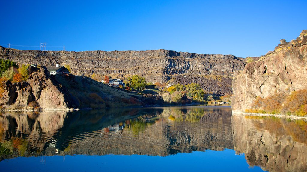 Twin Falls featuring a gorge or canyon, a river or creek and landscape views