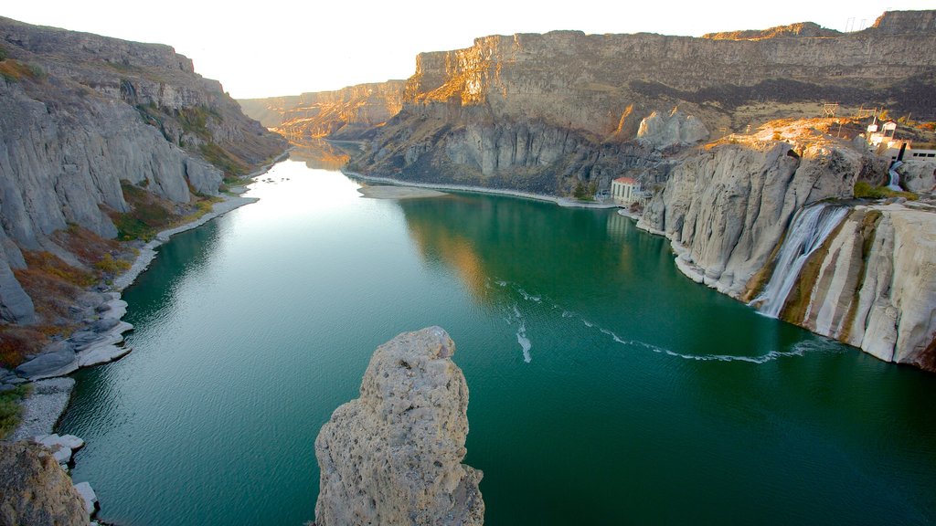 Twin Falls showing a gorge or canyon, a waterfall and a river or creek