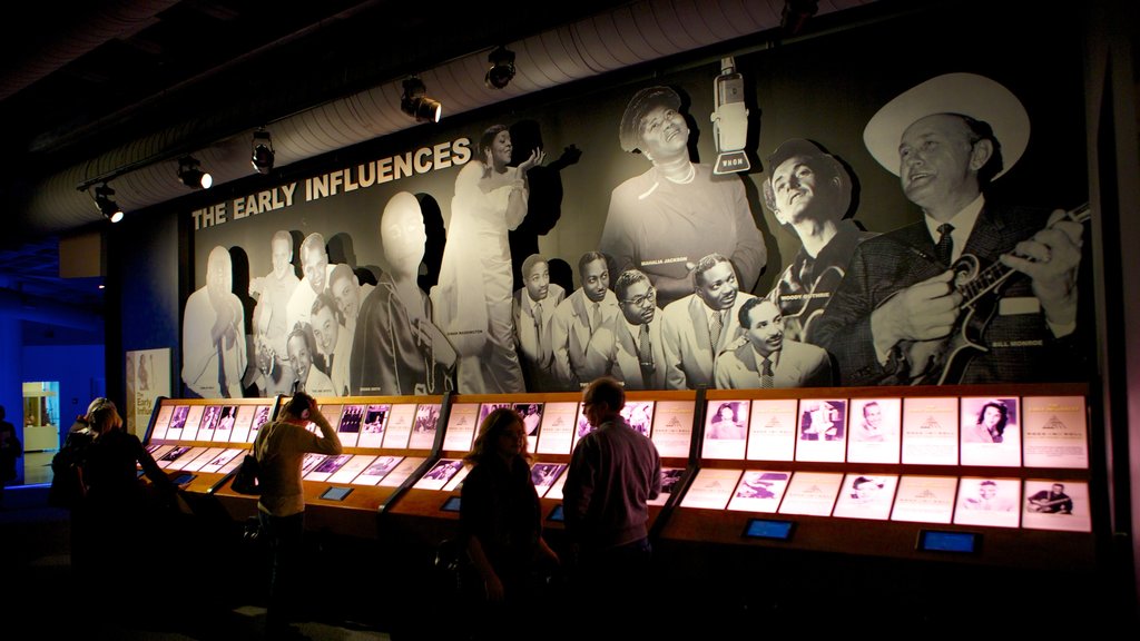 Rock and Roll Hall of Fame featuring interior views and music