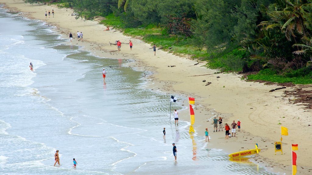 Four Mile Beach which includes general coastal views and a beach