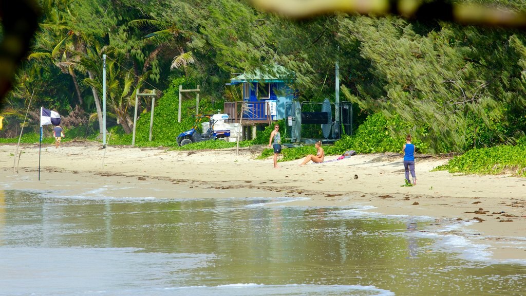 Four Mile Beach que incluye vistas generales de la costa, escenas tropicales y una playa