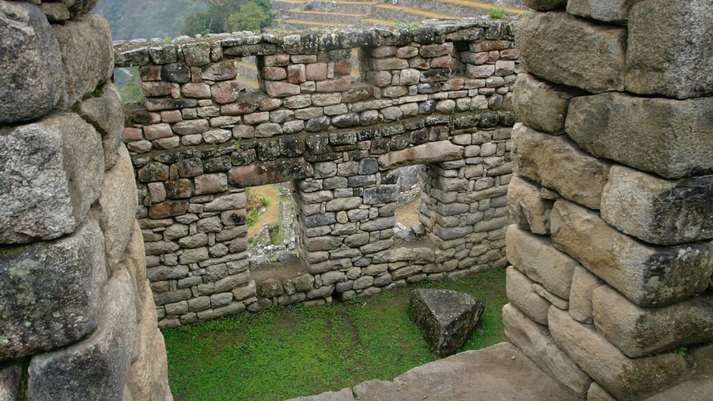 Machu Picchu showing a ruin