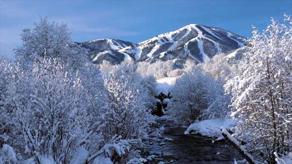 Sun Valley que incluye nieve y montañas