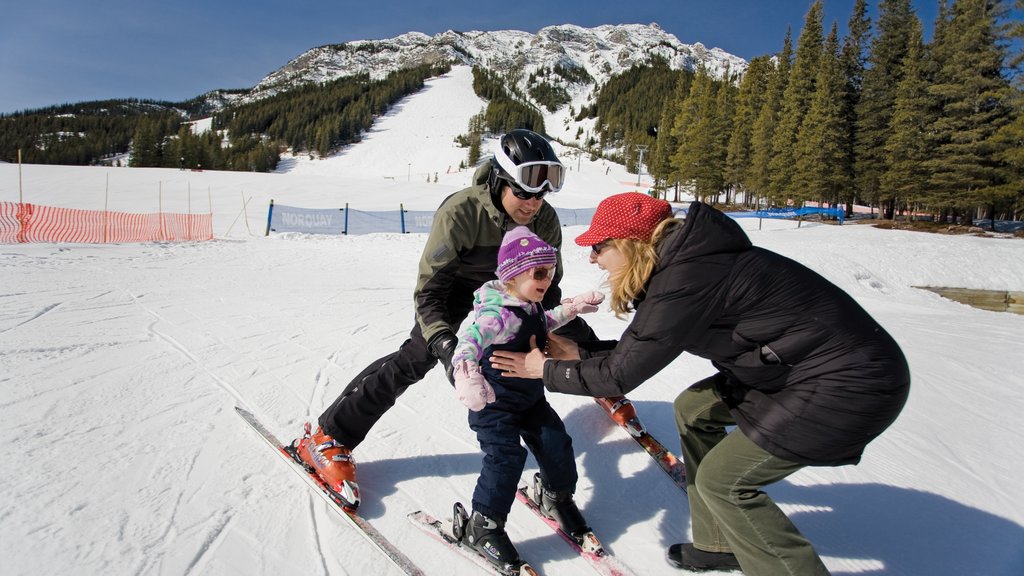 Mount Norquay Ski Resort showing mountains, snow skiing and snow