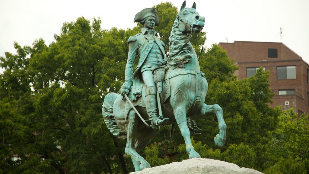 Foggy Bottom showing a statue or sculpture and a memorial