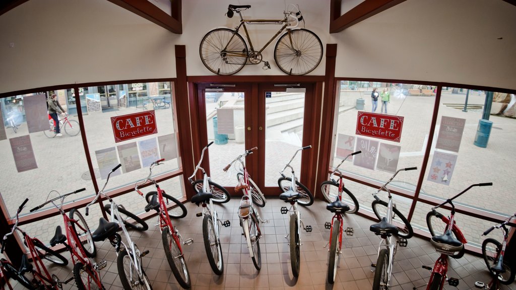 Fort Collins featuring cycling and interior views