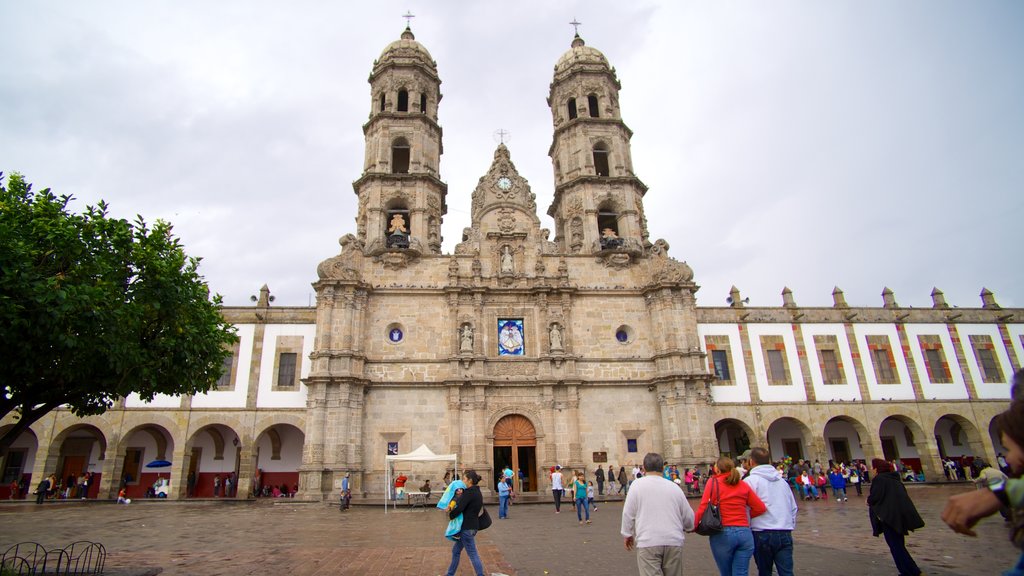 Basilica de Zapopan featuring a church or cathedral, a city and heritage architecture