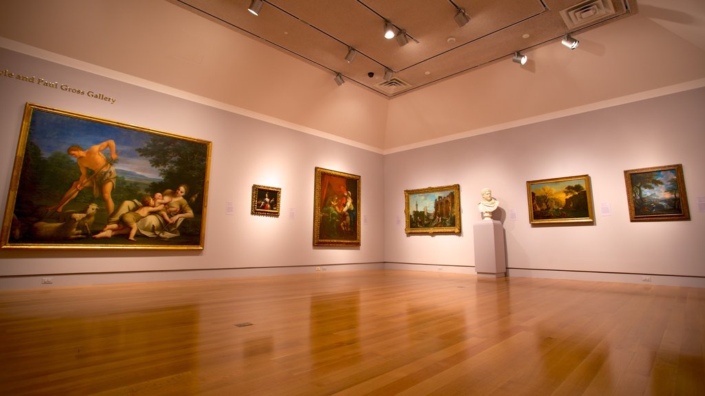 Norton Museum of Art que incluye arte y vistas interiores