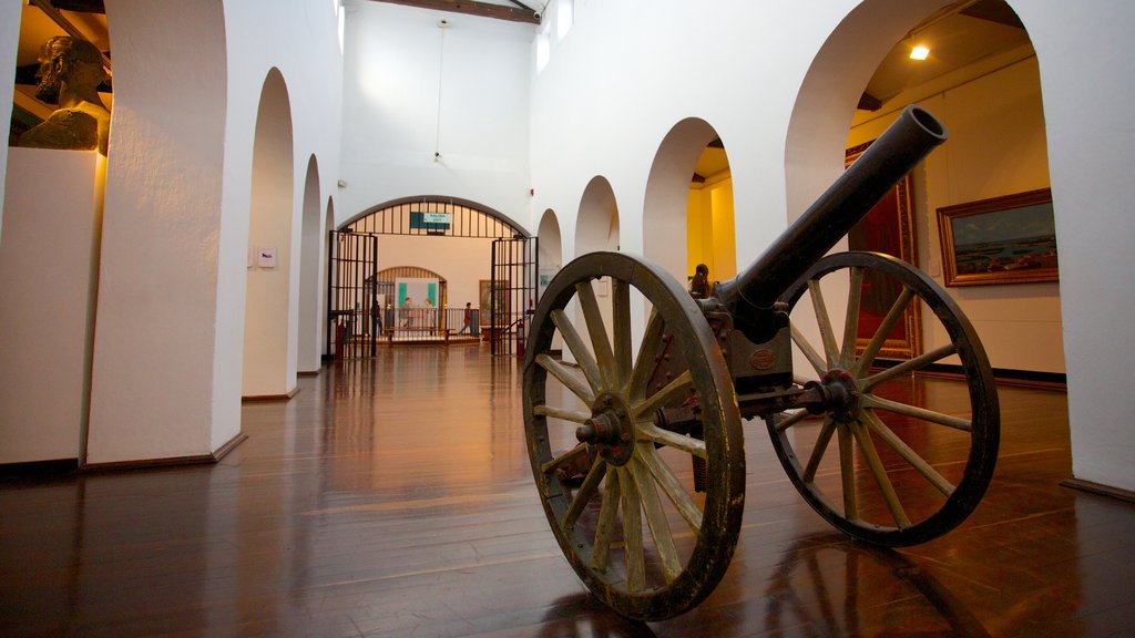 National Museum of Columbia featuring military items and interior views