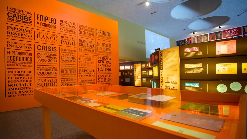 Luis Angel Arango Library featuring interior views and an administrative building