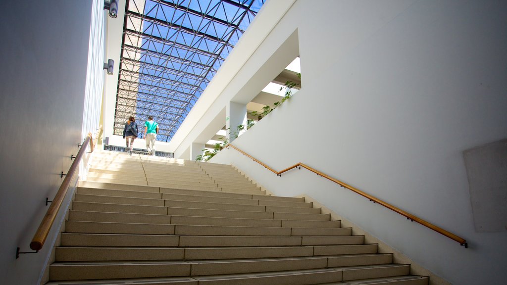 Luis Angel Arango Library showing an administrative buidling and interior views