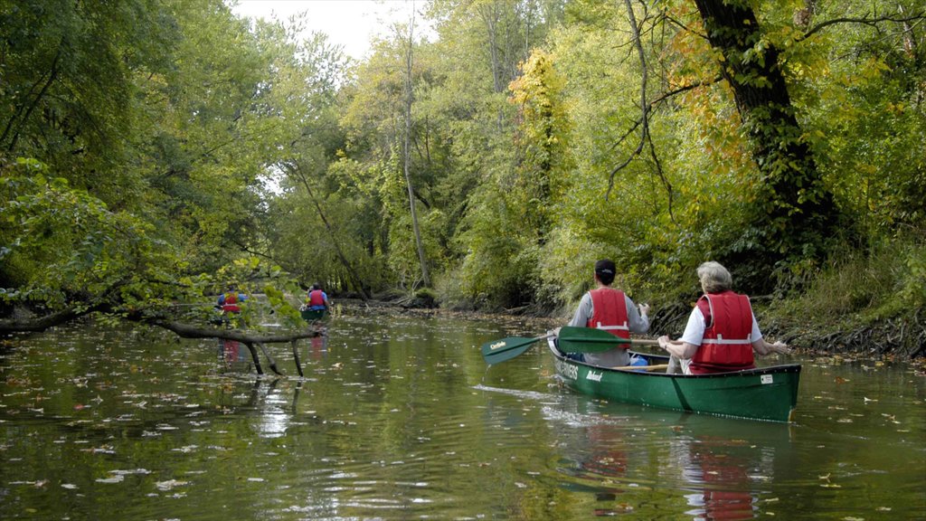 Akron showing a river or creek, kayaking or canoeing and a lake or waterhole