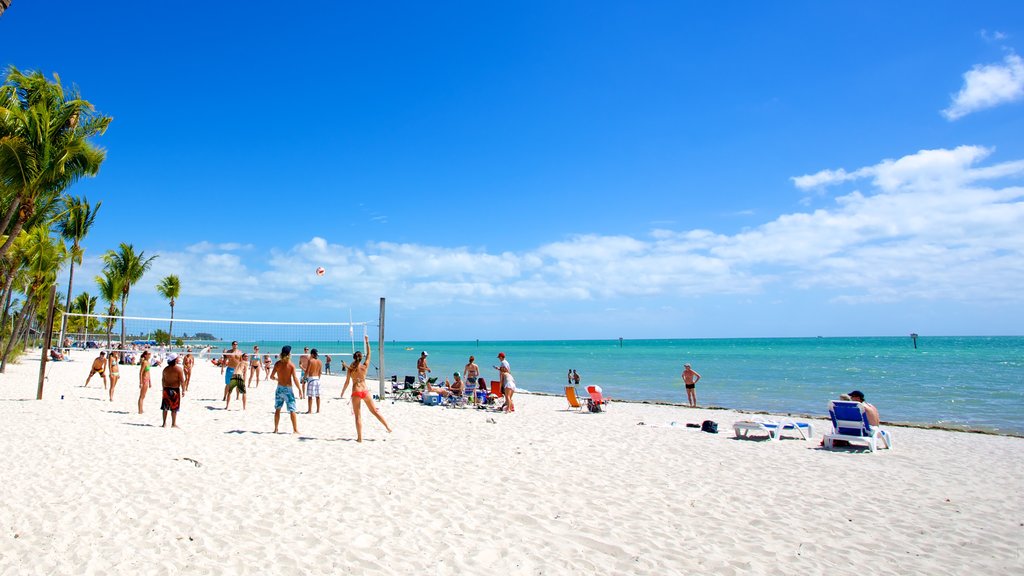 Smathers Beach which includes a beach, landscape views and tropical scenes