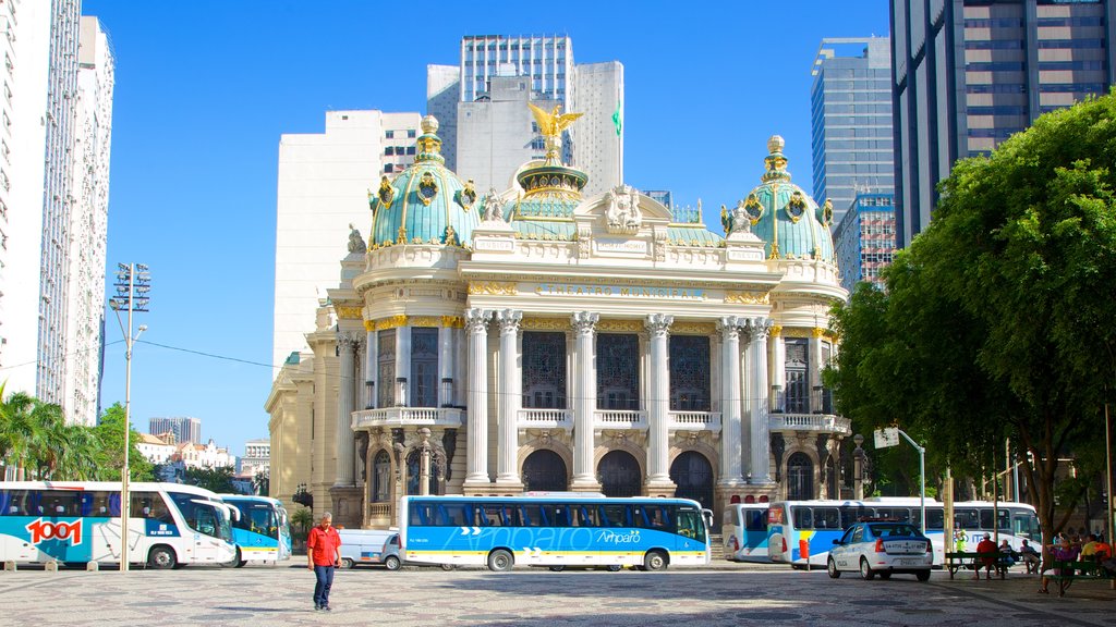 Cinelândia que incluye arquitectura patrimonial, imágenes de calles y una ciudad