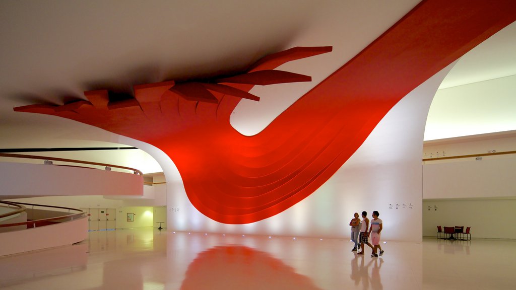 Ibirapuera Auditorium showing art, interior views and modern architecture