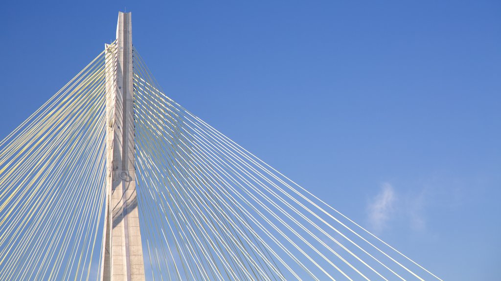 Puente Octavio Frias de Oliveira ofreciendo un puente y arquitectura moderna