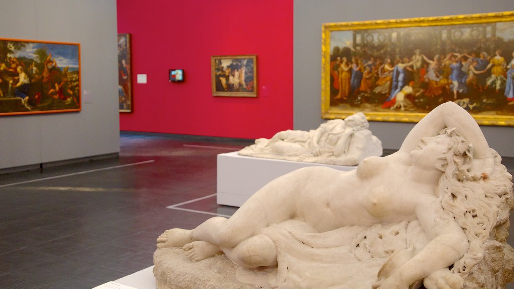 Museu de Arte Moderna mostrando vistas internas, uma estátua ou escultura e arte