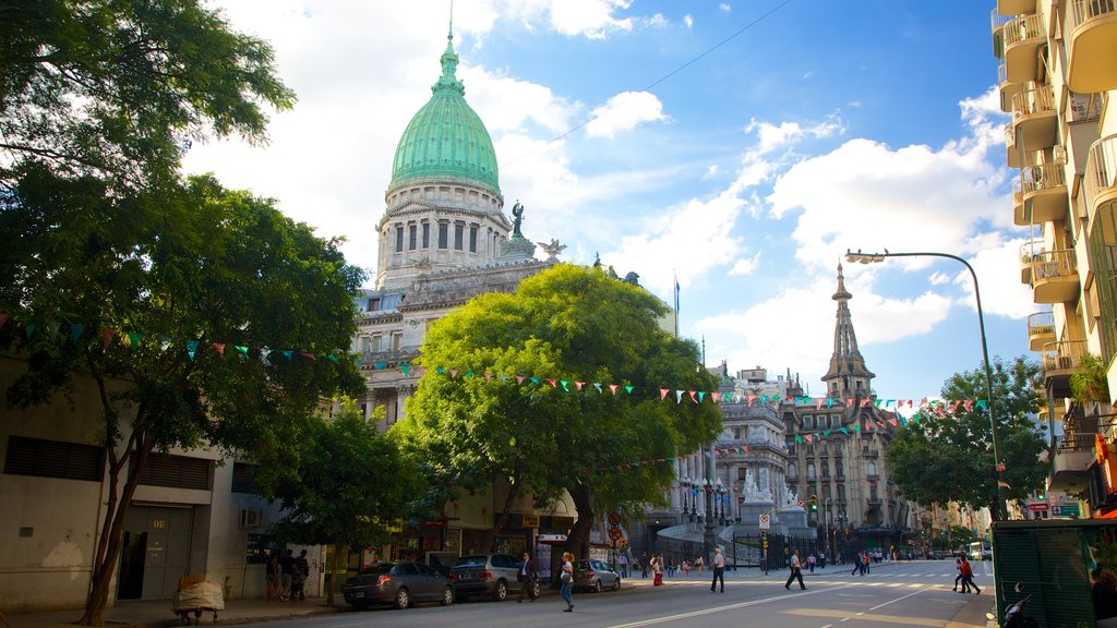 Tòa nhà Quốc hội Argentine có tính năng kiến trúc di sản, thành phố và cảnh đường phố