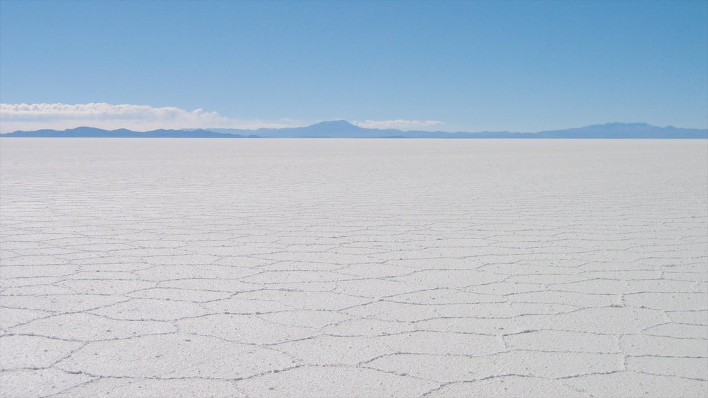 Salar de Uyuni que incluye un lago o abrevadero y vistas de paisajes