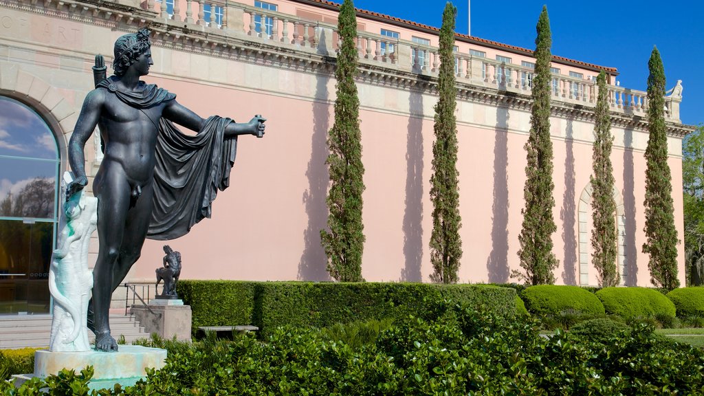 Ringling Museum of Art which includes a statue or sculpture and a park