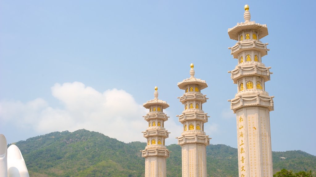 Guanyin Statue of Hainan showing a monument