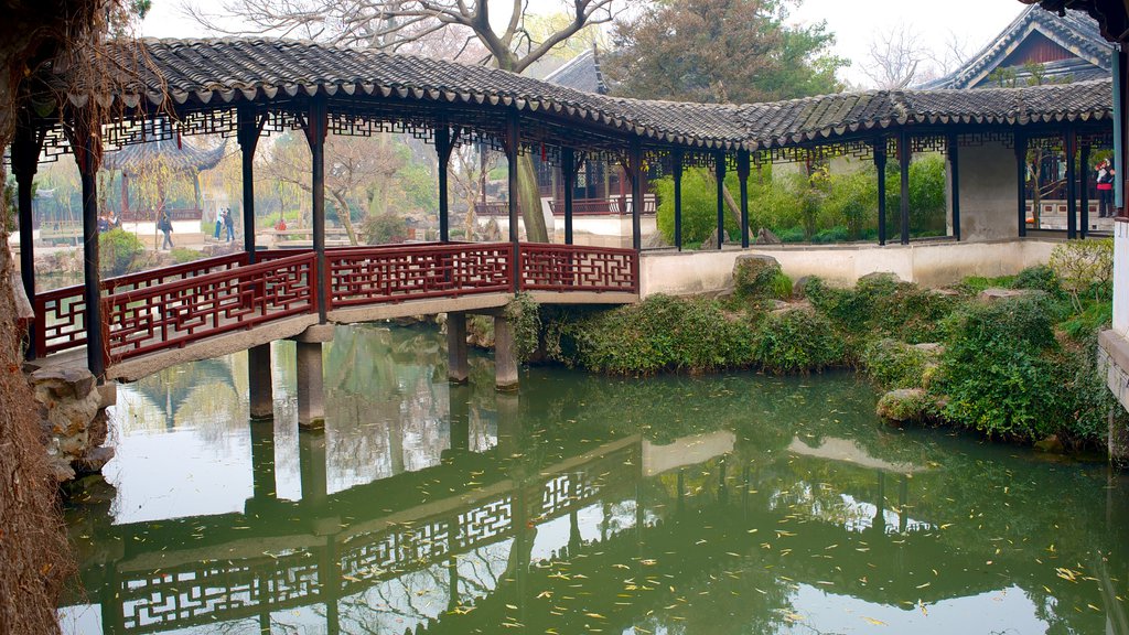 Suzhou featuring a bridge and a pond